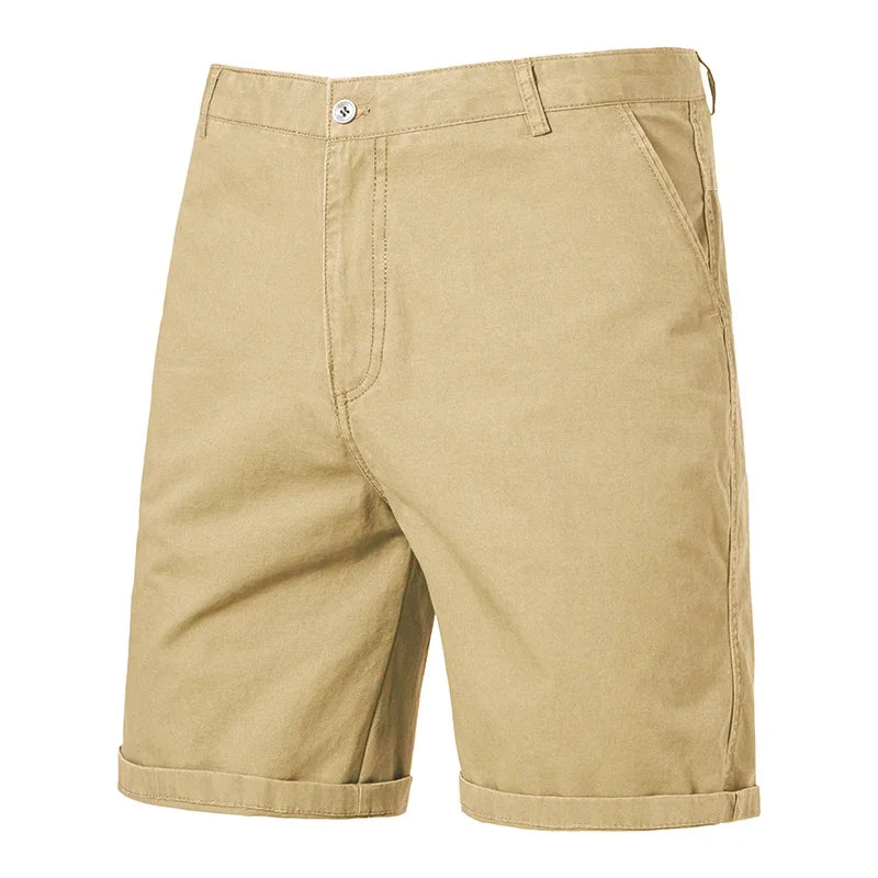 Breath Weave Male Knee Shorts Front Zip Closure Two Back Pockets Daily Office Semi Formal Casual Short Trousers