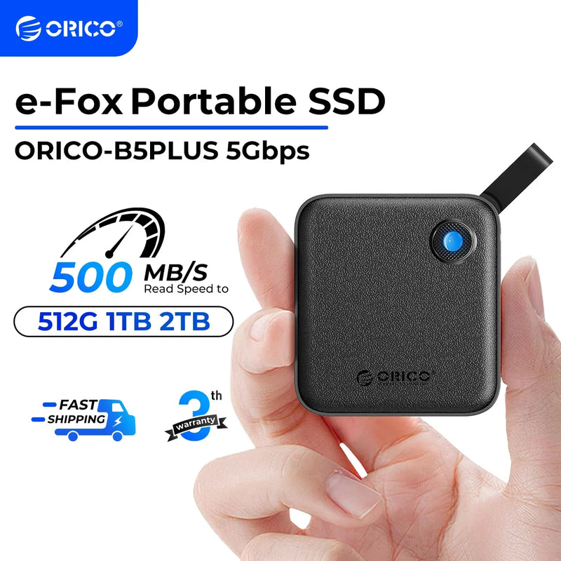 ORICO Portable External Solid State Drive External Hard Drive USB 3.2 Gen2 SSD for iPhone 15/Pro Windows Mac Lightweight