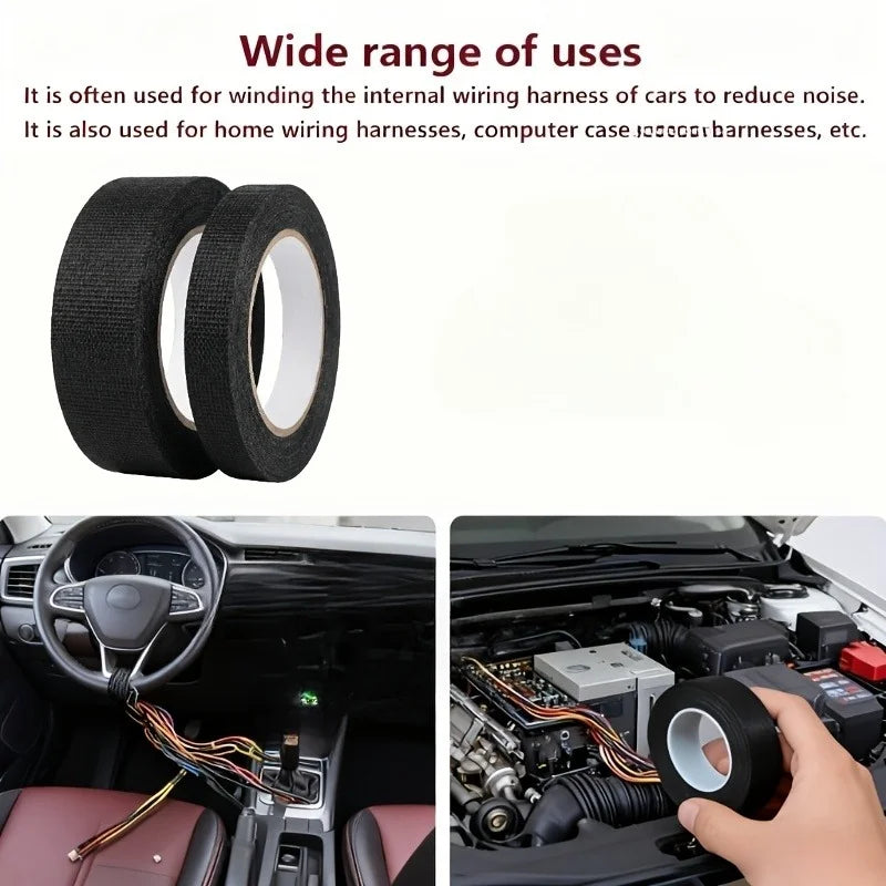 2 Rolls High Temp vehicle Wiring Harness Tape, Flame Retardant Insulation Tape for Engine Exhaust Circuit Repair. motorcycle