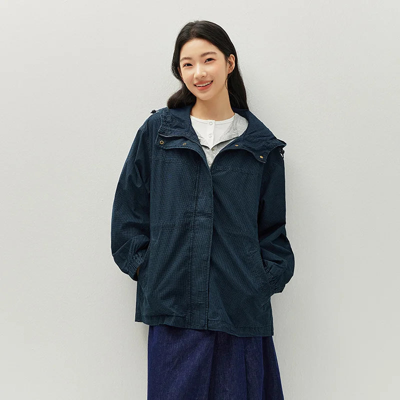 Semir Retro Jacket Women 2026 Spring Denim Casual Loose Waist Cinched Fashion Stylish Vintage Outerwear Top