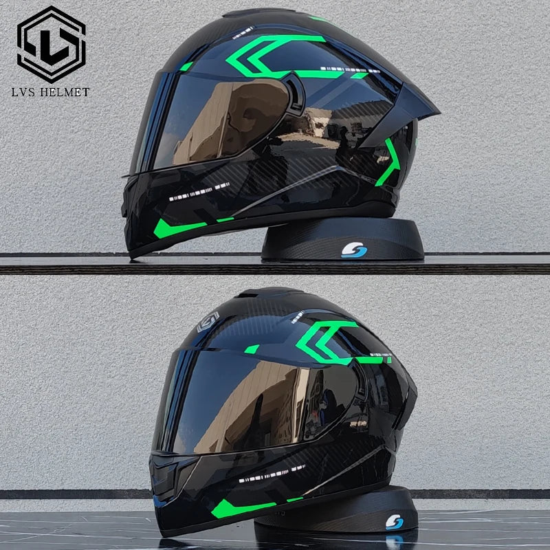LVS-701 Safety Motorcycle Helmets Full Face Dual Lens Racing Helmet Strong Resistance Off Road Helmet DOT Approved