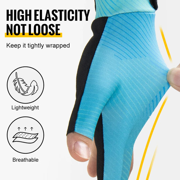 WRELS 1PC Professional Billiard Left Hand Glove Silicone Anti-Slip Elasticity Breathable Billiard Glove 3 Finger Snooker Glove