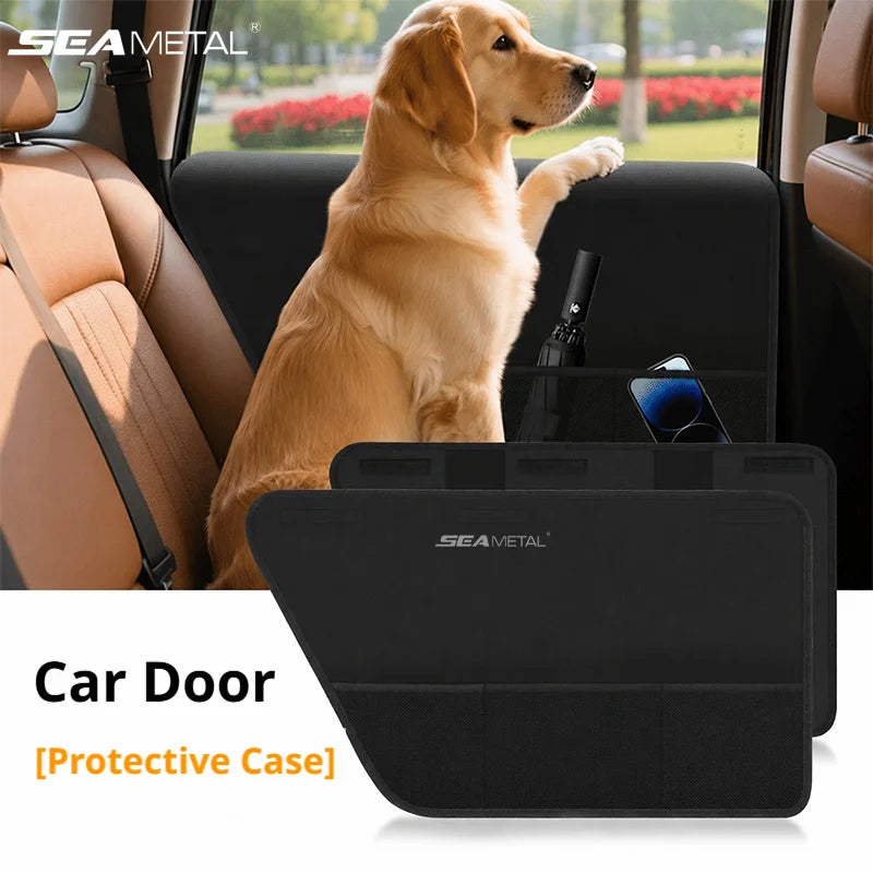 SEAMETAL Anti Scratch Dog Car Door Guard Waterproof Oxford Vehicle Door Protector Cover for Dog Pet Travel Car Accessories