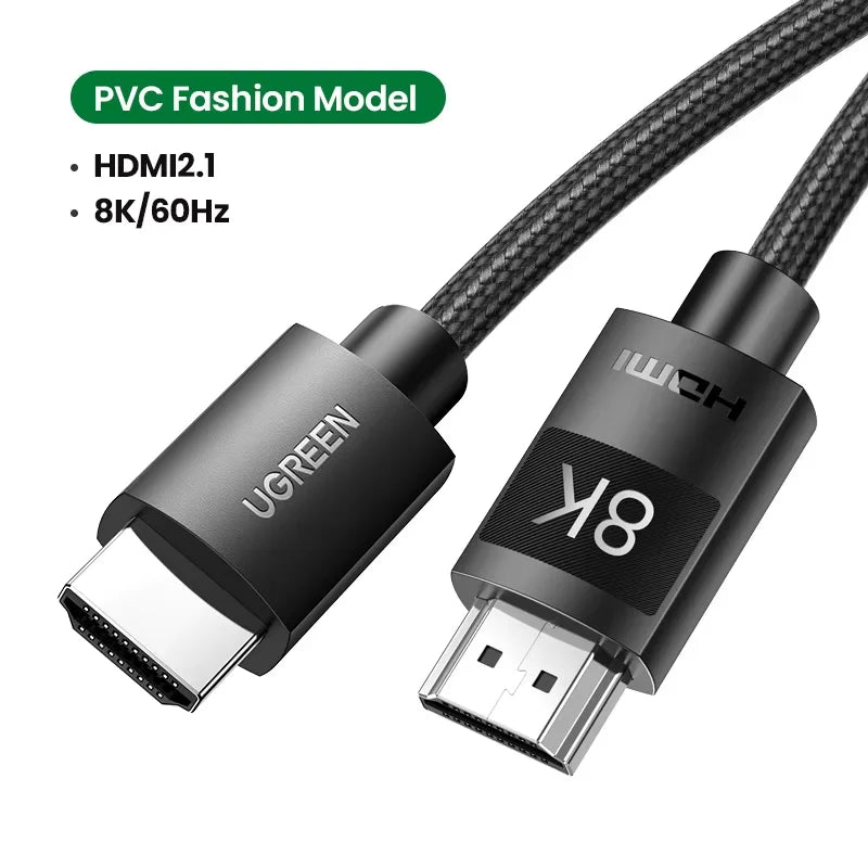 UGREEN HDMI 2.1 2.0 Cable Ultra High-speed 4K 8K/60Hz 4K/120Hz for Xiaomi Mi Box PS5 Dolby Vision 48Gbps HDMI-Compatible