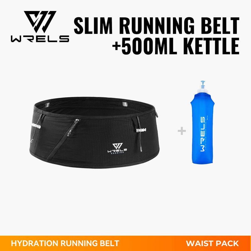 WRELS Running Waist Pack Breathable Slim Workout Belt Adjustable Anti-Slip Outdoor Sports Hiking Men Women Fitness Storage Pack