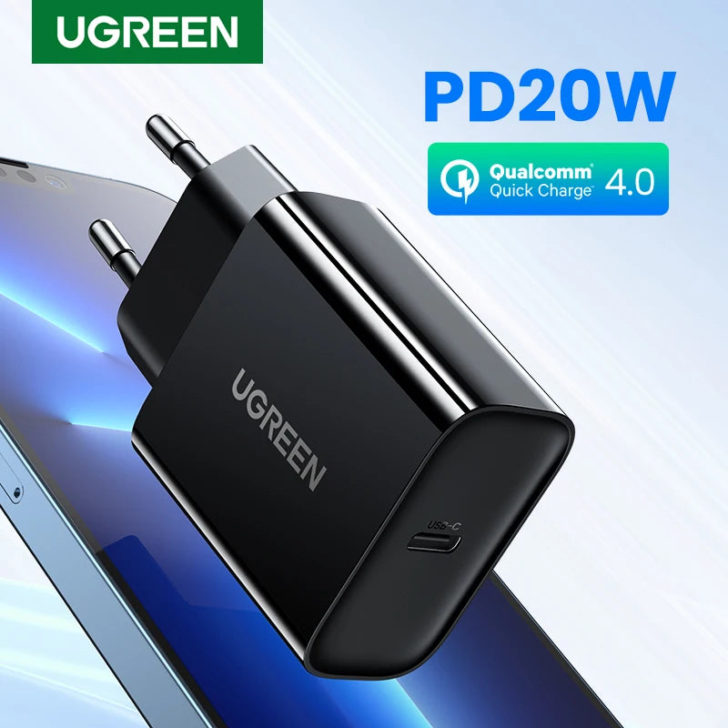 UGREEN PD Charger 20W Fast USB Type C Charger for iPhone 18 17 Quick 4.0 3.0 USB Charger for Xiaomi Samung Mobile Phone Charger