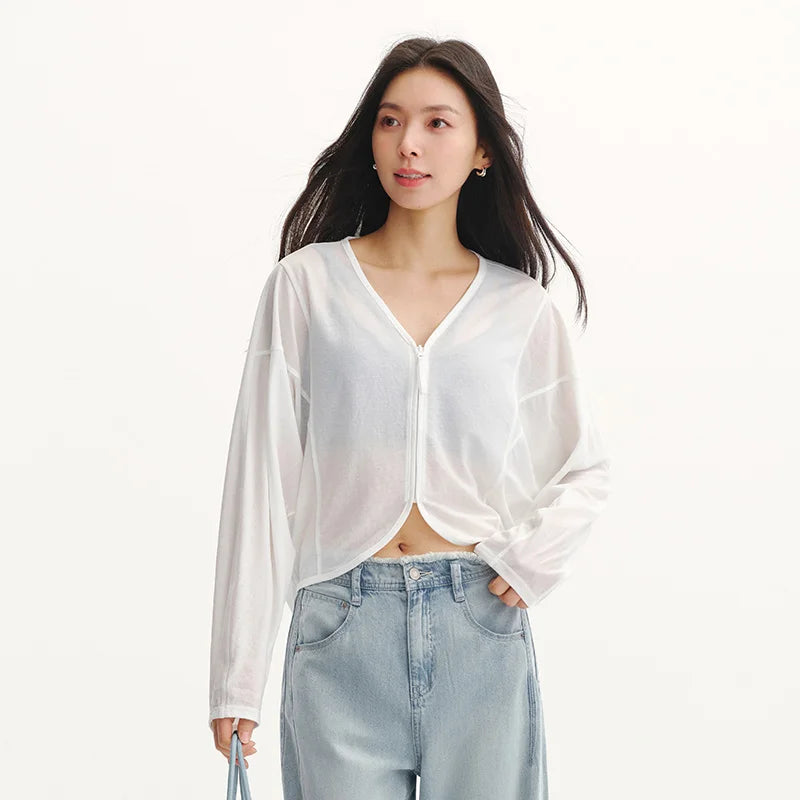 Semir Womens Jacket 2026 Batwing Sleeve Loose V Neck Cardigan Relaxed Style Casual Versatile Soft