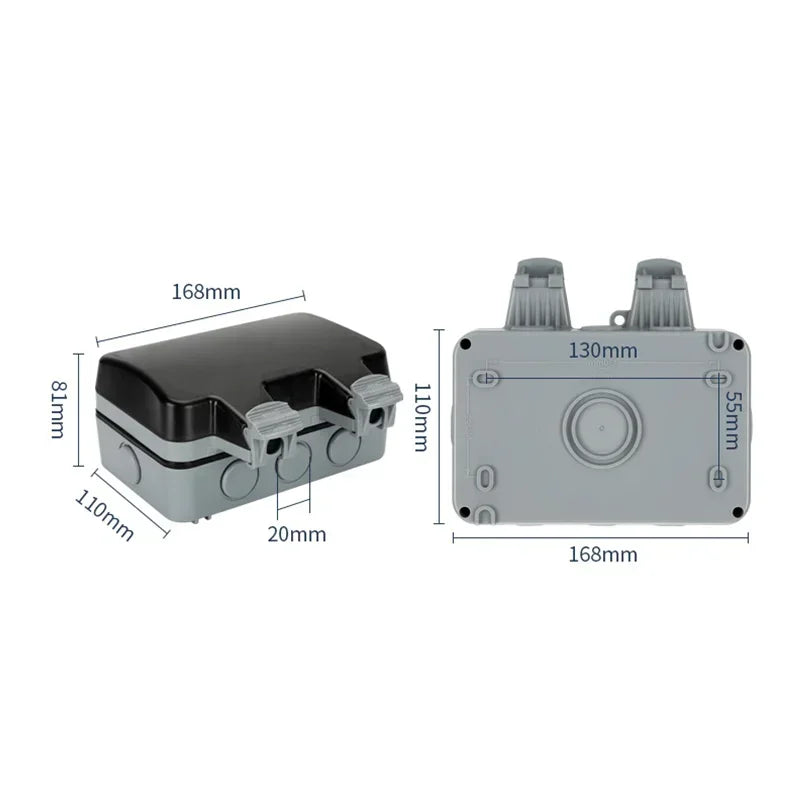 IP66 rainproof charging EU socket rainproof splashproof outdoor international universal power socket,South Africa 15A socket