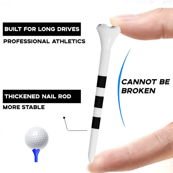 Golf Tees 100pcs 83mm Stripe Scale Precise Kick-off Cup Lightweight Durable High Elasticity Anti Slip Ball Seat TE031