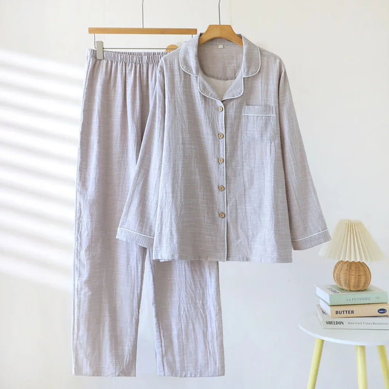 Couple Set Long Sleeves Trousers 2Pcs Pyjamas Suit Pijama Women Men Loungewear New Spring Autumn Homewear Soft Casual Pajama