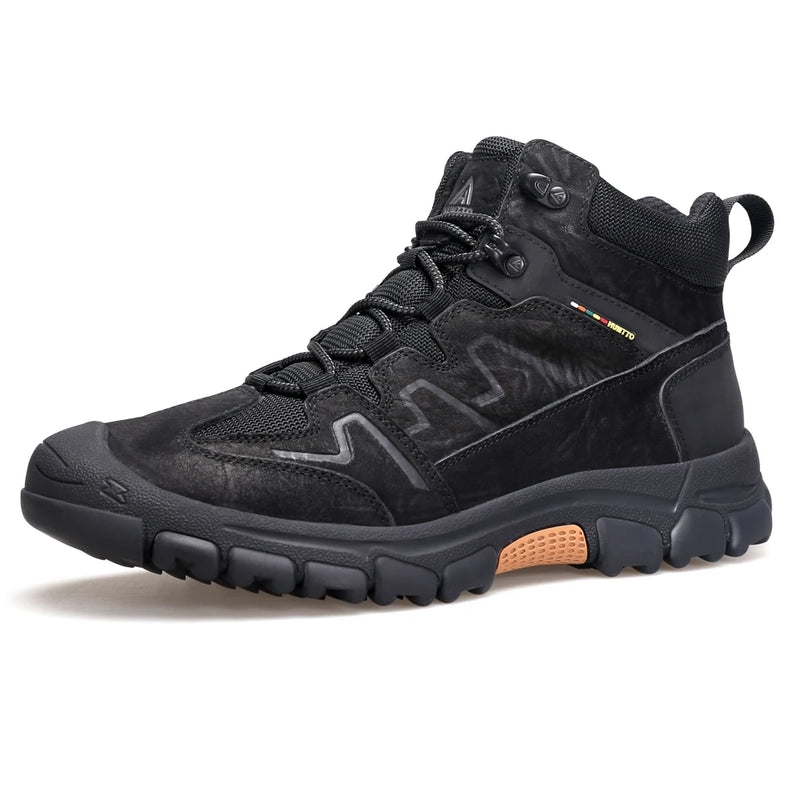 HUMTTO Winter Warm Wool Hiking Shoes Leather Outdoor Trekking Boots for Men Luxury Designer Climbing Sneakers Mens Ankle Boots