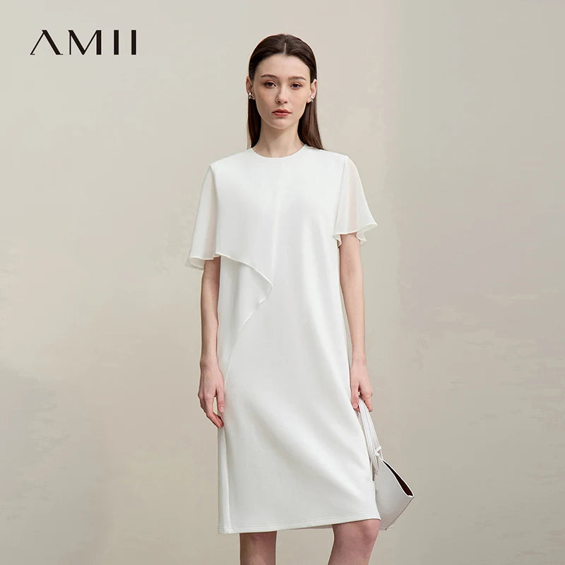 រ៉ូប Amii សម្រាប់នារី រដូវក្ដៅ ឆ្នាំ២០២៦ រ៉ូបថ្មី ធ្វើពីកប្បាស រំយោល រាងមូល រលោង សម្លៀកបំពាក់នារីឆើតឆាយ 12642048