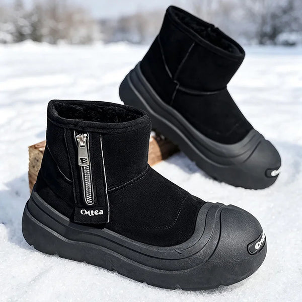 Men women's padded casual snow boots winter new warm plush high-top cotton boots couples outdoor non-slip comfort walking boots