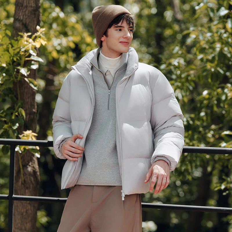 Semir Gray Duck Down Jacket Lightweight Warm Slim Men 2025 Winter Casual Fashion Puffer Coat Short Style Outerwear