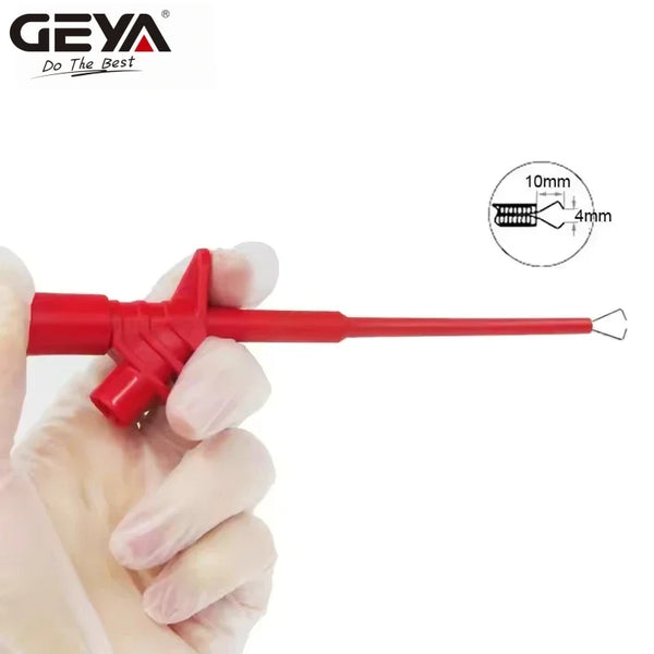 ឈុត ទំពក់ សាកល្បង រហ័ស GEYA 2PCS វ៉ុលខ្ពស់ 1000V ដែលអាចបត់បែនបាន ប្រដាប់ សាកល្បង អ៊ីសូឡង់ វិជ្ជាជីវៈ ជាមួយ រន្ធ 4mm