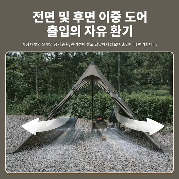 តង់ Naturehike Fire សម្រាប់បោះតង់ក្រៅផ្ទះ សម្រាប់ 1 2 នាក់ ធ្វើពីវត្ថុធាតុដើមធន់នឹងអណ្តាតភ្លើង 210T ការពារកម្តៅថ្ងៃ រន្ធបំពង់ផ្សែង តង់គ្រួសារសម្រាប់រដូវរងា