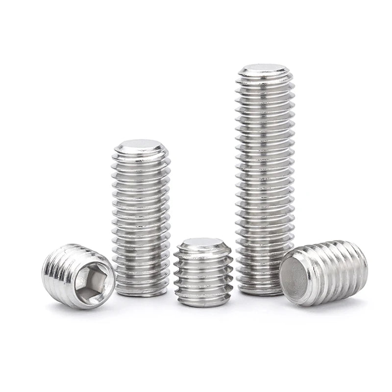 M3-M10 DIN913 Black Steel 304 Stainless Steel Hex Hexagon Socket Allen Flat Point Set Screw Grub Bolt Assortment Kit