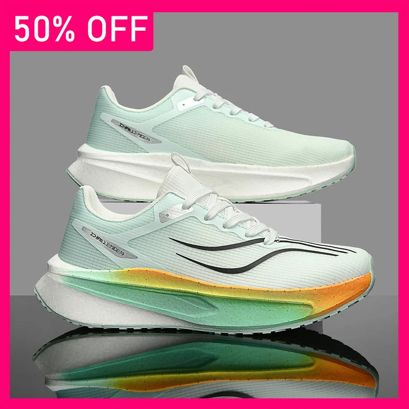 Unisex Sneakers Teenagers Outdoor Running Competition Anti Slip Training Shoes Marathon Breathe Light Thick Soled Fitness Shoes