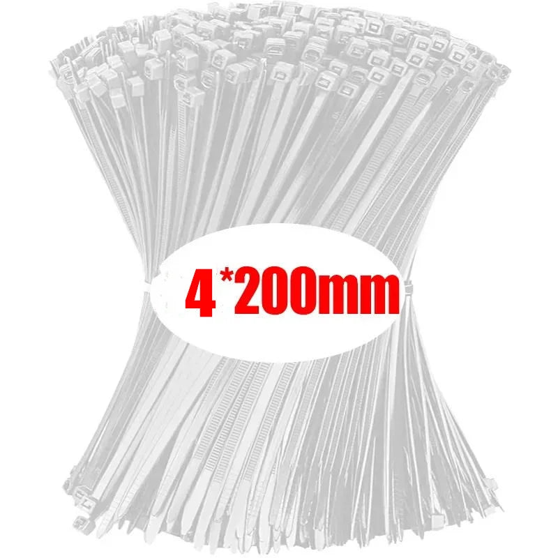 100-1000 PCS Self-locking Plastic Nylon Tie Black Fastening Strap Cable-Tie-Set Cable Zip Tie Fastening Ring Zip Wraps Strap Tie