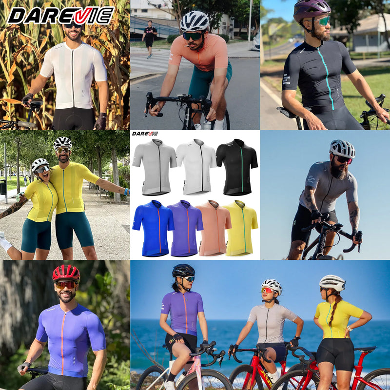អាវយឺតជិះកង់ DAREVIE បុរស ម៉ាក Maillot Cool Technology អាវយឺតជិះកង់បុរស ស្ត្រី សម្លៀកបំពាក់ជិះកង់ស្ងួតរហ័ស និងអាចដកដង្ហើមបាន សម្រាប់បុរស ទំហំតូច