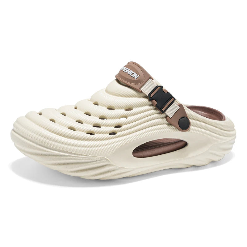 Men's Casual Hole Shoes Summer New Breathable Soft-Sole Non-Slip Unisex Outdoor Beach Shoes Fashion Sports Dual-Purpose Slippers