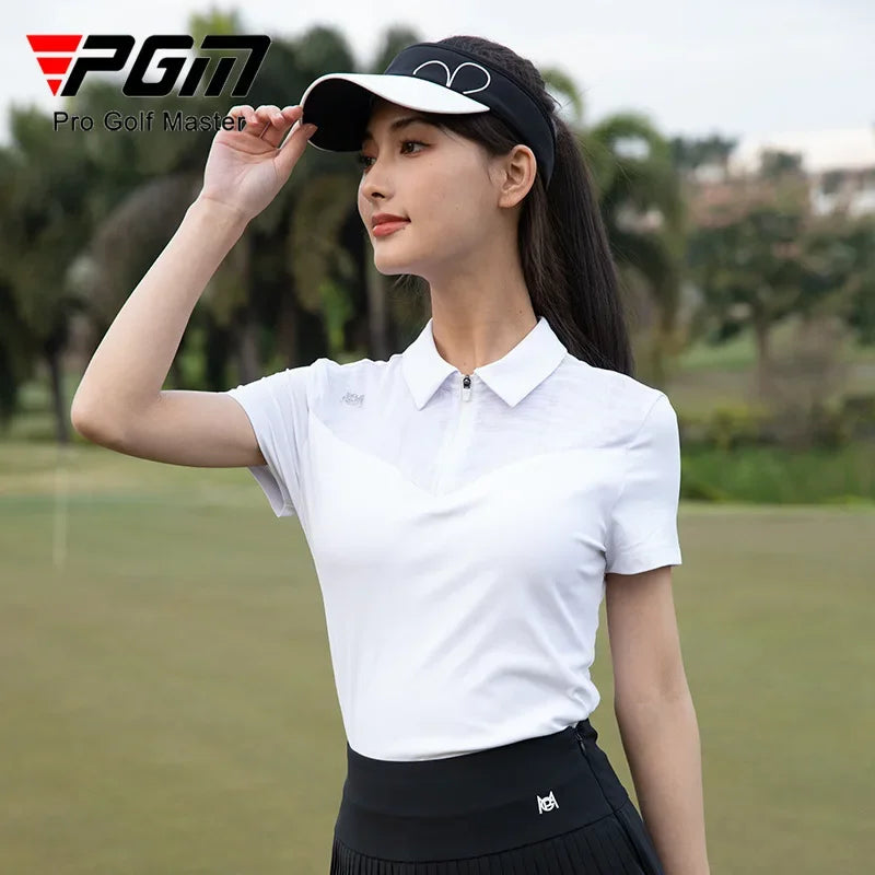 PGM Golf Women Short Sleeved T-shirt Spring/Summer Tennis Polo Top YF780
