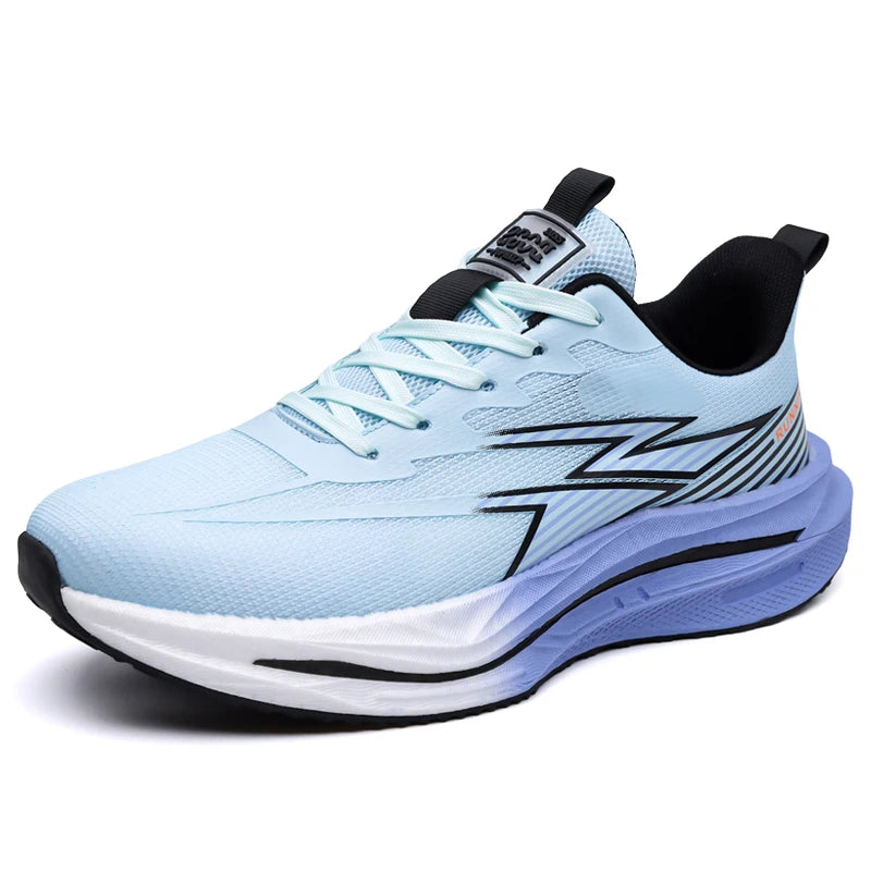 Men Sports Shoes Soft Sole Rebound Anti Slip Outdoor Fitness Shoes Trendy Lace Up Mesh Breathable Casual Running Shoes for Men