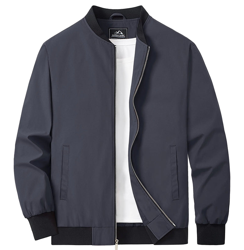 TACVASEN Men's Lightweight Waterproof Daily Casual Jacket Mild Winter And Autumn Windproof Soft Outdoor Jacket With Pockets