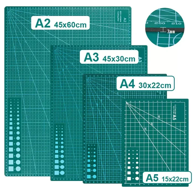 A3 A4 A5 PVC Cutting Mat Workbench Patchwork Cut Pad Sewing Manual DIY Knife Engraving Leather Cutting Board Side Underlay