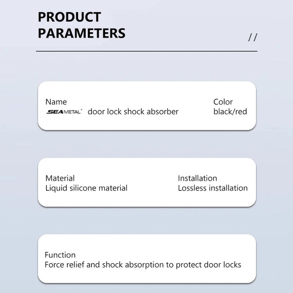 SEAMETAL 4pcs Car Door Lock Shock Pad Silicone Auto Door Lock Protection Cover Force Release Arm Design for Car Truck Door Latch