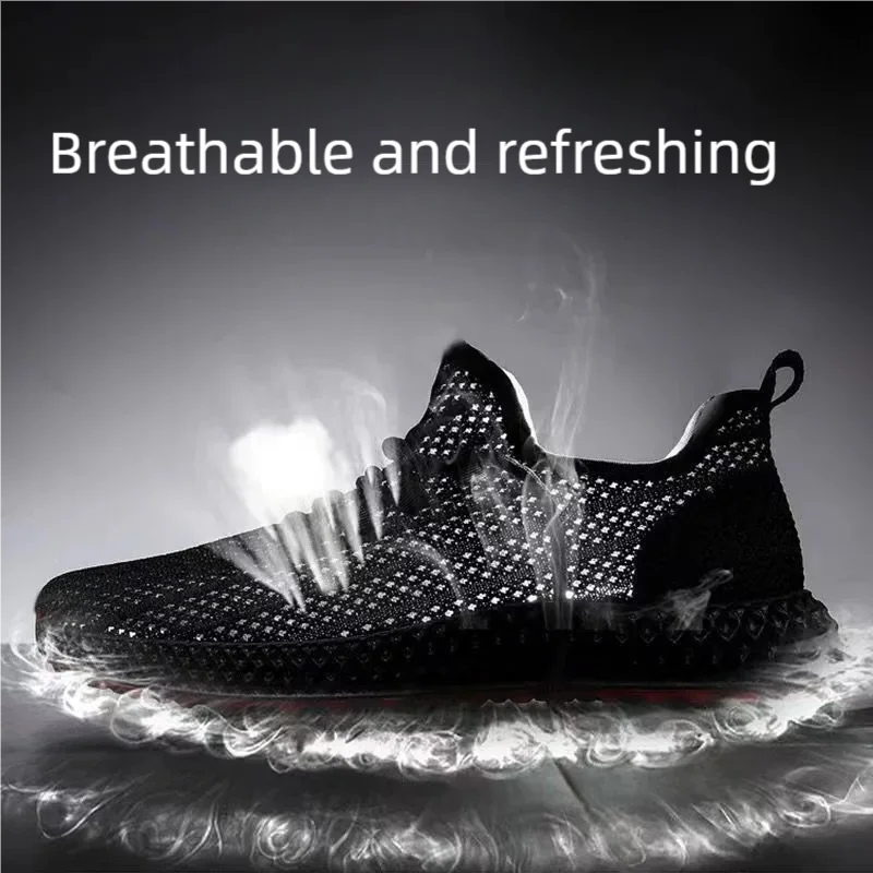 Male's sneakers casual lightweight mesh sports shoes summer men's outdoor soft sole Anti slip Breathable comfort running shoes