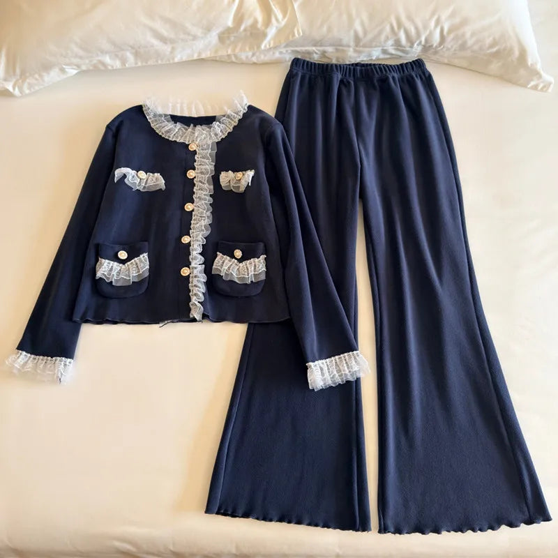 autumn and winter pajamas women's velvet autumn warm homewear