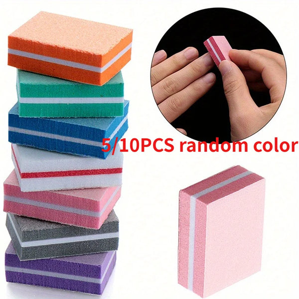5/10pcs Mini Nail Buffing Blocks, Dual-Sided Sanding Files, Polishing Manicure Pedicure Tools, for Shaping And Smoothing