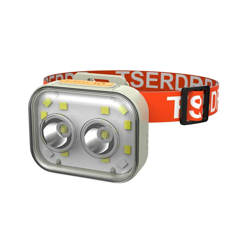 ភ្លើងមុខ LED ដ៏មានអានុភាព ចង្កៀងមុខ COB ពិលភ្លើងពិលសម្រាប់បោះតង់ នេសាទ