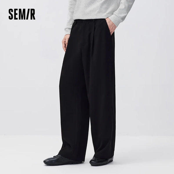 ខោបុរស Semir ទាន់សម័យ ស្រួលស្លៀក ពណ៌ស្រស់ឆើតឆាយ ជើងធំទូលាយ ឆ្នាំ២០២៦ រដូវរងាថ្មី ស្លៀកប្រចាំថ្ងៃ រចនាប័ទ្មធម្មតាក្នុងទីក្រុង
