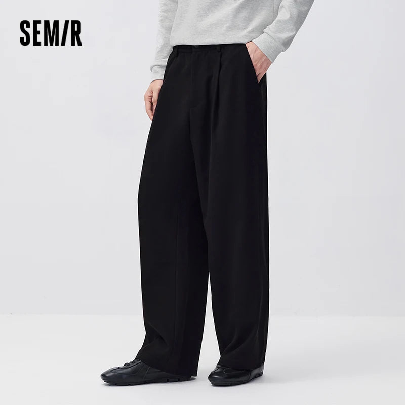 ខោបុរស Semir ទាន់សម័យ ស្រួលស្លៀក ពណ៌ស្រស់ឆើតឆាយ ជើងធំទូលាយ ឆ្នាំ២០២៦ រដូវរងាថ្មី ស្លៀកប្រចាំថ្ងៃ រចនាប័ទ្មធម្មតាក្នុងទីក្រុង