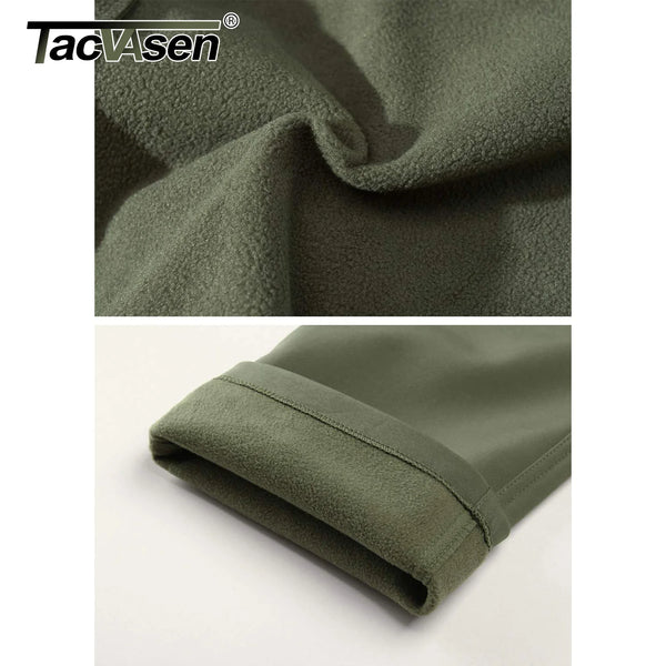TACVASEN IX9 Winter Softshell Thermal Hiking Pants Work Pants Mens Fleece Cargo Pants Waterproof Warm Outdoor Male Trousers