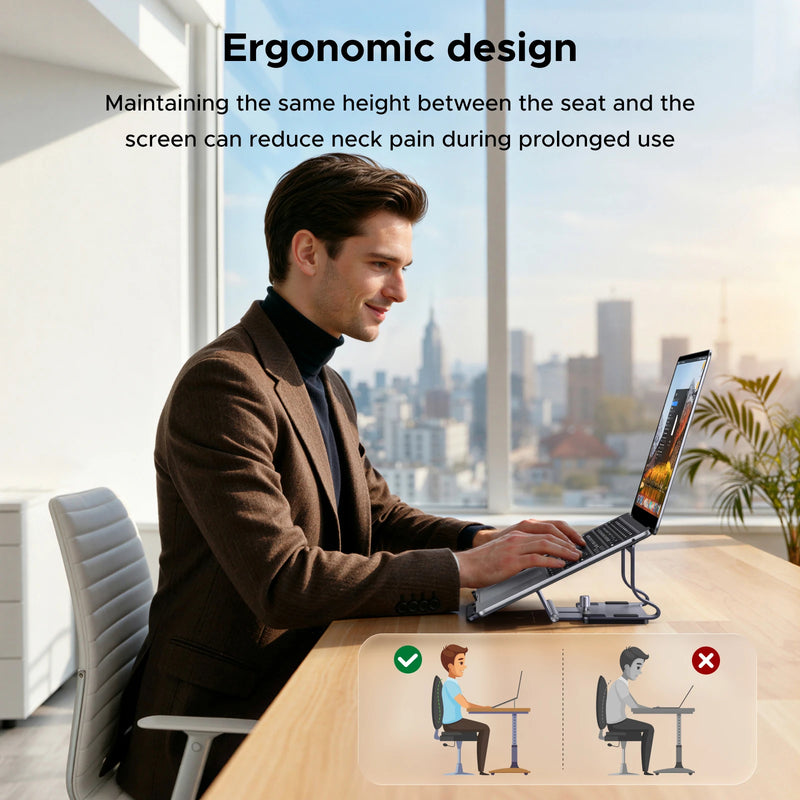 UGREEN Horizontal & Vertical 2-in-1 Laptop Stand For MacBook Air Aluminum Notebook Stand For MacBook Pro Tablet iPad Phone Stand