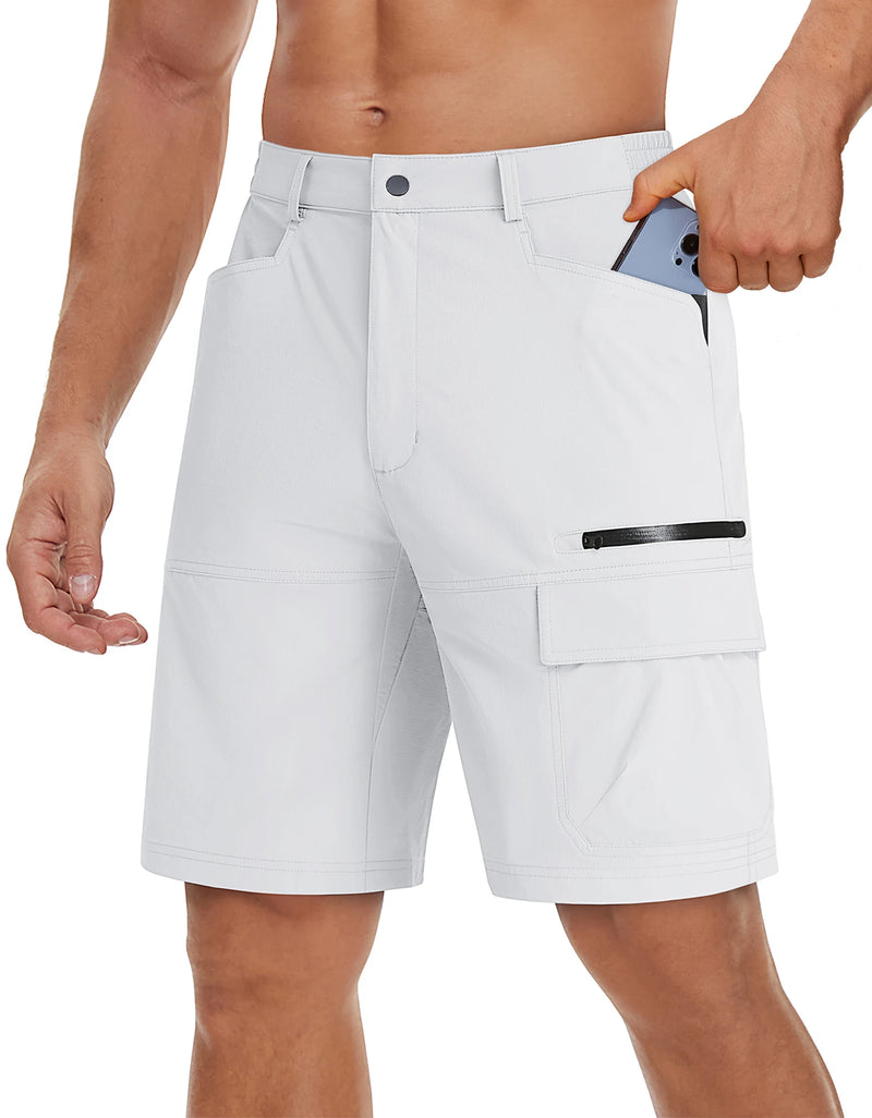 TACVASEN Summer Quick Drying Nylon Work Shorts Mens Casual Hiking Cargo Shorts Lightweight Outdoor Fishing Short Pants