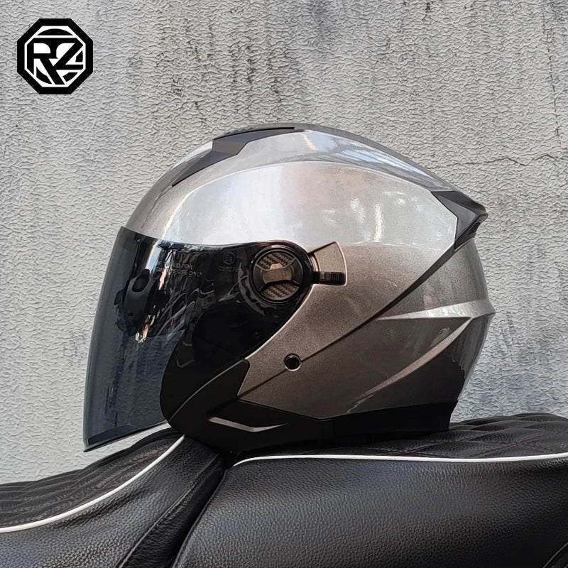 ORZ Motorcycle half Helmets Dual Lens Scooter Moto Helmet Casco village Riding capacete de moto motocross Helmets