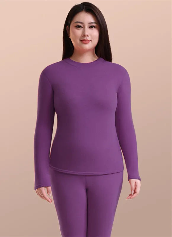 Autumn Winter New Arrival Plus Size Thermal Underwear For Women Nightwear Home Suit Thick Fleece Double Lining Warm Pajamas Set