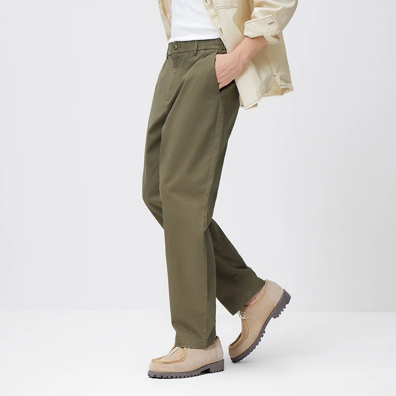 Semir Versatile Pants Men 2026 Spring Solid Color Tapered Casual Comfortable Daily Wear Stylish Long Trousers
