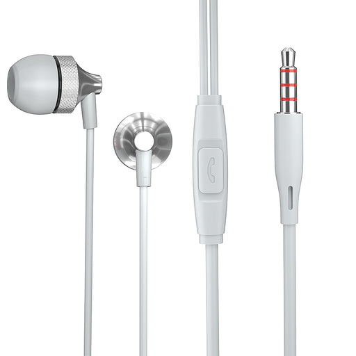 Essager Wired Earphone For Samsung Huawei Redmi Phone 3.5mm Jack Headset With Mic Earbuds Earpiece Stereo Headset For Computer Silver White