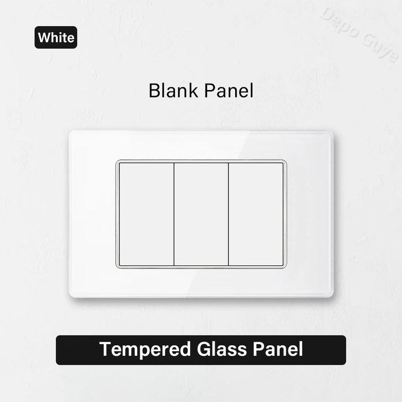 White Tempered Glass Panel Wall Light Switch Rocker Button EU Sockets Fast Charging CAT6 TV Power Outlet 118*75mm 16A AC110-250V