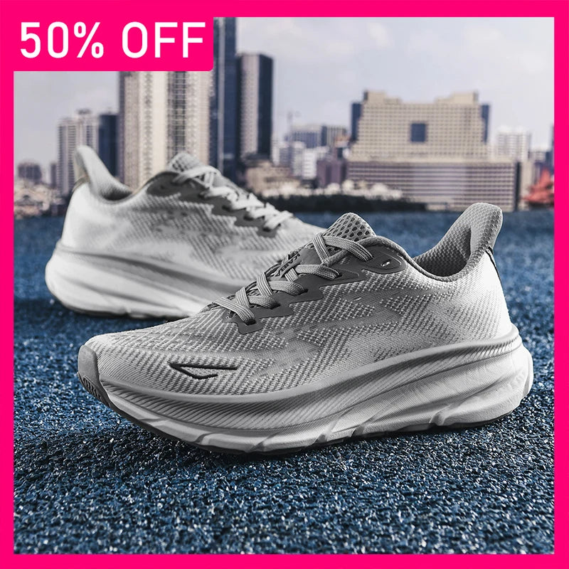 Unisex Sports Shoes Trendy Mesh Breathable Summer Running Shoes New Thick Soled Shock-absorbing Outdoor Fitness Tennis Shoes