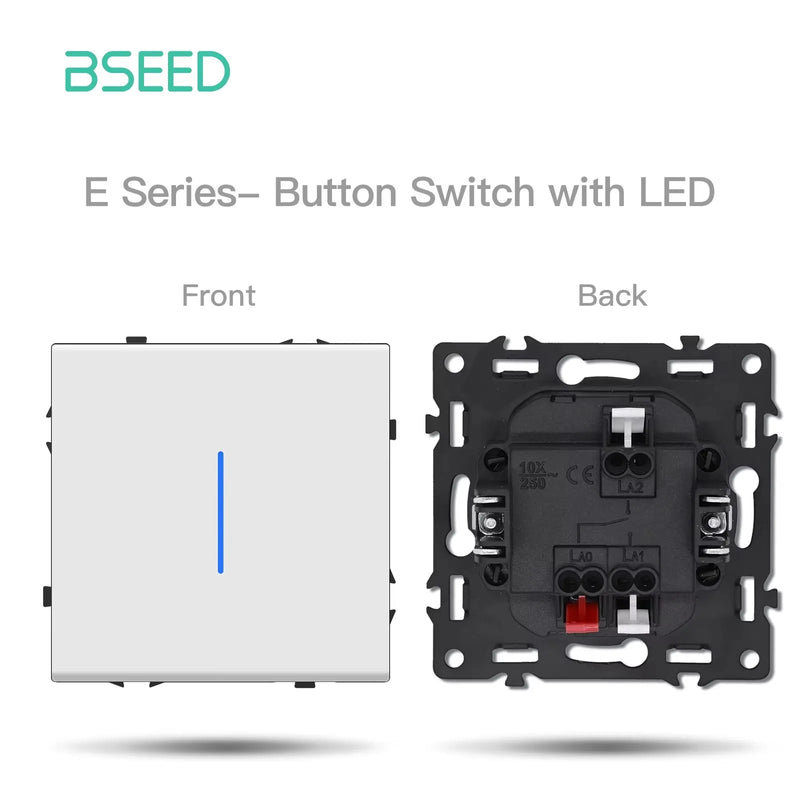 BSEED Wall Button Switch 1/2Gang USB Type-C Wall Socket Module Part Internet TV Telephone Socket Plastic Frame DIY Function Part