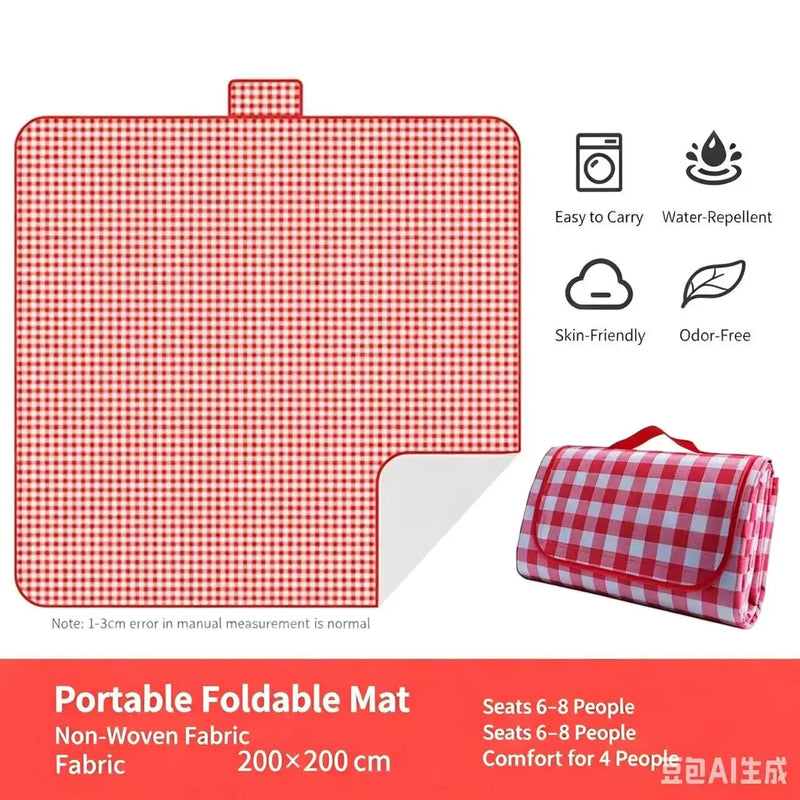 Waterproof Outdoor Picnic Mat Portable Spring Outing Ground Mat Moisture-Proof Dirt-Proof Camping Picnic Cloth Ins Wind
