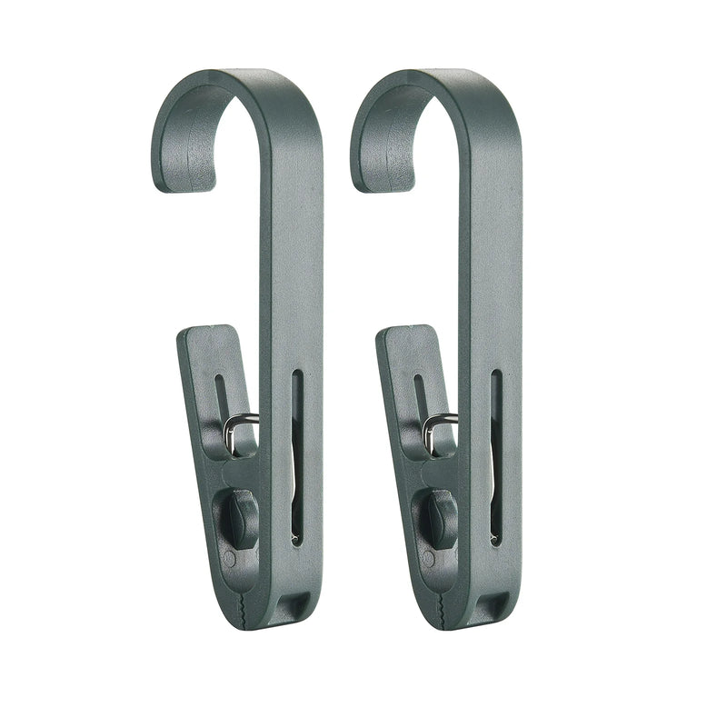 2pcs Heavy Duty Plastic Clothes Pins Towel Clips with S Hooks Multipurpose Laundry Hanging Clips for Home Apparel Store.