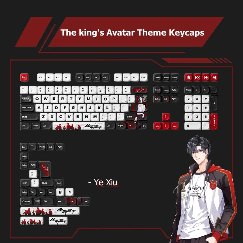 Akko The king's Avatar Theme Keycap Set MOA Profile PBT Dye-sublimation 137-Key Anime Characters Keycaps for Mechanical Keyboard