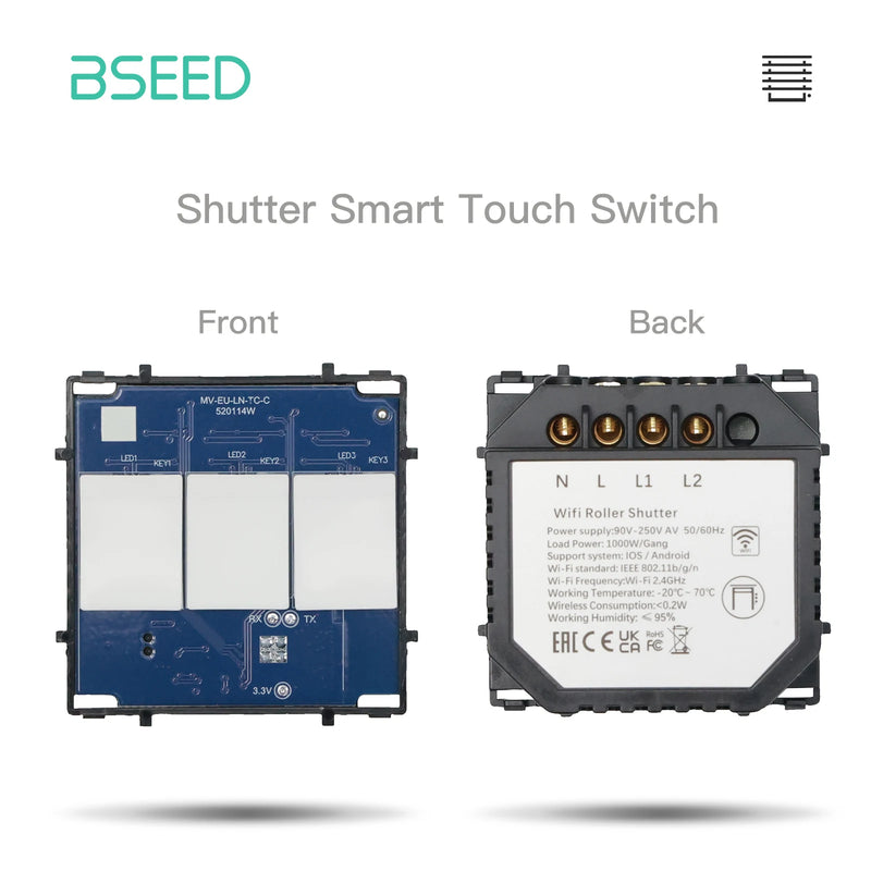 BSEED WIFI Touch Light Switch Part Glass Panel Only Smart Wifi Switch Function DIY Part EU Wifi Socket Outlets Parts